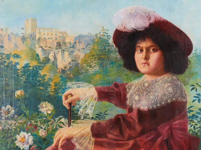 1875-Rudolf Bohuněk - Ritratto su uno sfondo paesaggistico